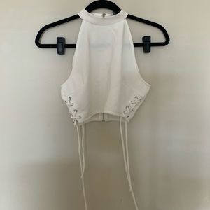 Lace up crop-top